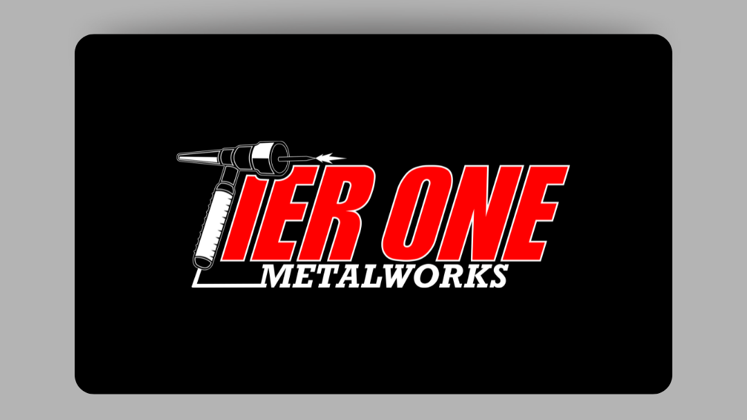 This is an image of the Tier One Metalworks logo with a welding torch, representing Australian 4x4 roof racks and rails manufacturing.
